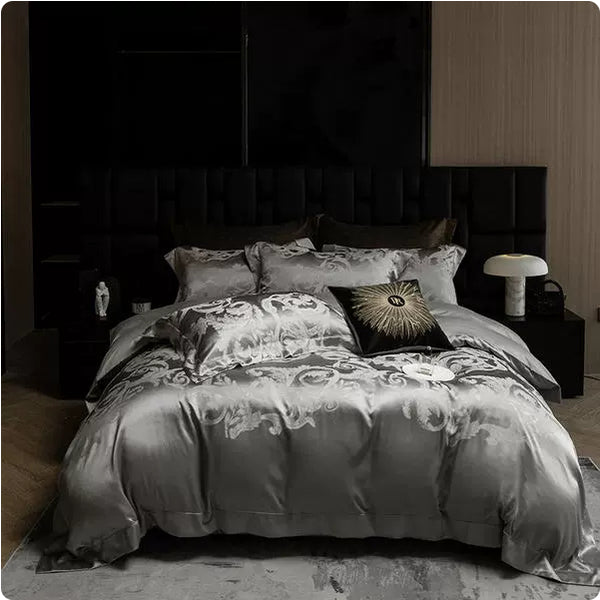 Juego de Cama Jacquard de Seda Premium Densidad Alta - Diseño Minimalista - Image 4