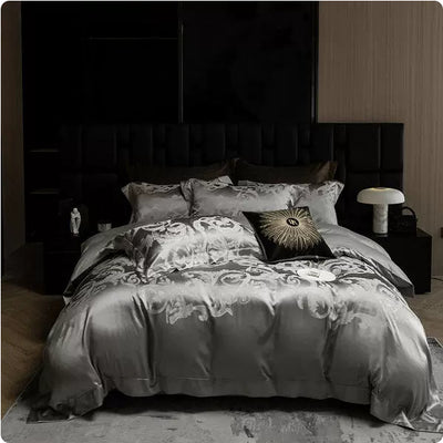 Juego de Cama Jacquard de Seda Premium Densidad Alta - Diseño Minimalista - Image 4