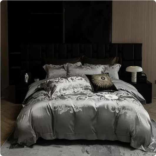 Juego de Cama Jacquard de Seda Premium Densidad Alta - Diseño Minimalista - Image 4