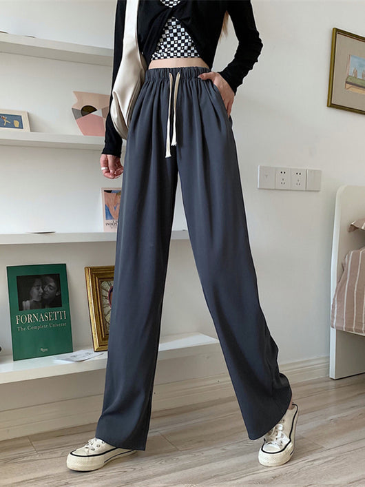 Pantalones Rectos de Cintura Alta Holgada para Mujer - Image 5