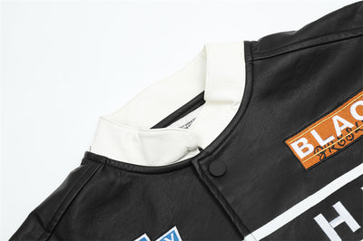 Chaqueta de Cuero Estilo Locomotora para Hombre - Traje de Carreras - Image 9