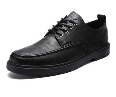 Zapatos Casuales de Cuero Negro con Cordones para Hombre Talla Grande Estilo Británico - Image 11