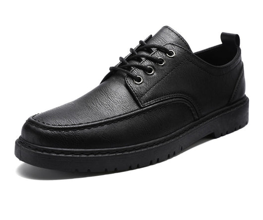 Zapatos Casuales de Cuero Negro con Cordones para Hombre Talla Grande Estilo Británico - Image 11