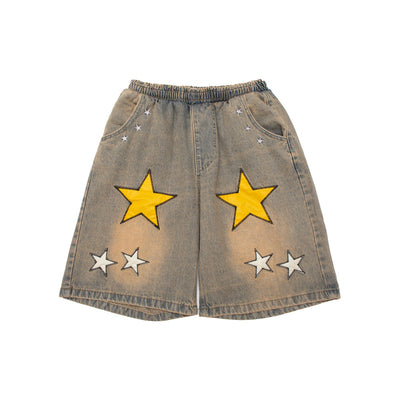 Shorts de Mezclilla con Parche Bordado Pentagrama para Hombre - Image 12