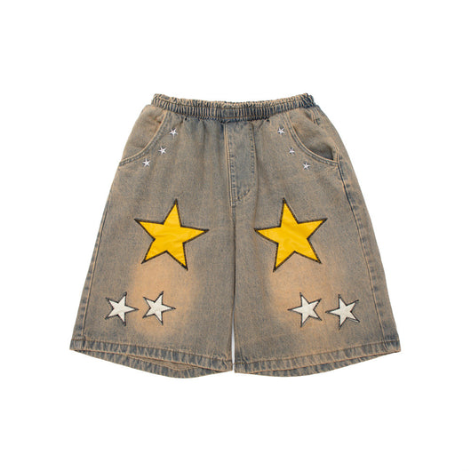 Shorts de Mezclilla con Parche Bordado Pentagrama para Hombre - Image 12