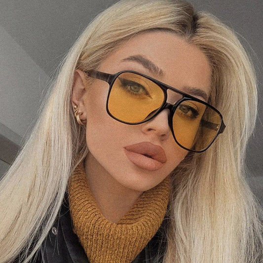 Gafas de Sol Retro Oversized con Doble Puente para Mujer