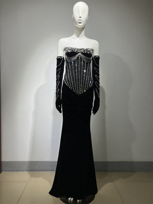 Vestido Largo con Pliegues y Abertura en Piso - Image 11