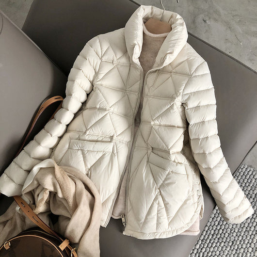 Chaqueta Ligera de Plumón de Pato Blanco - Estilo Casual Elegante - Image 10