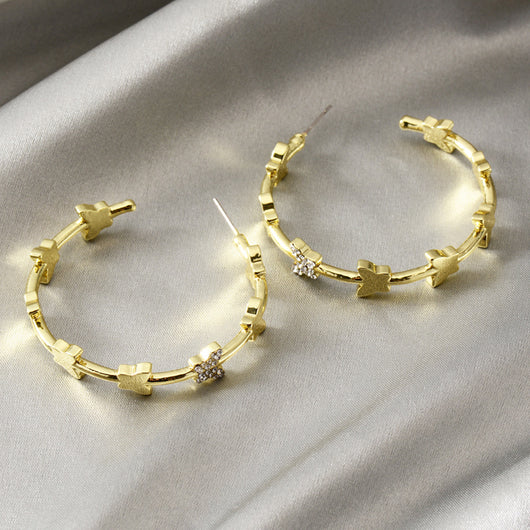 Aretes Mariposa de Cristal Círculo Grande - Image 7