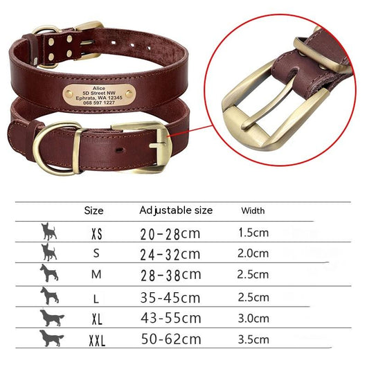 Collar de Cuero Genuino para Perro con Grabado Antiextravío - Image 7