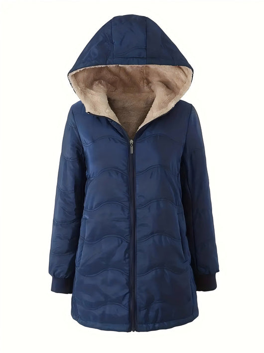 Sudadera con Capucha Estampado Geométrico Onda - Algodón Térmico Forrado - Image 9