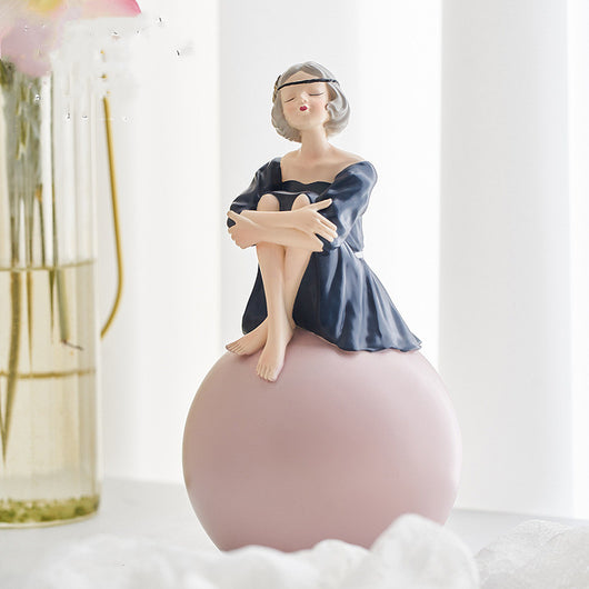 Estatua Decorativa de Niña Burbuja en Resina - Figura Adorable para el Hogar - Image 3