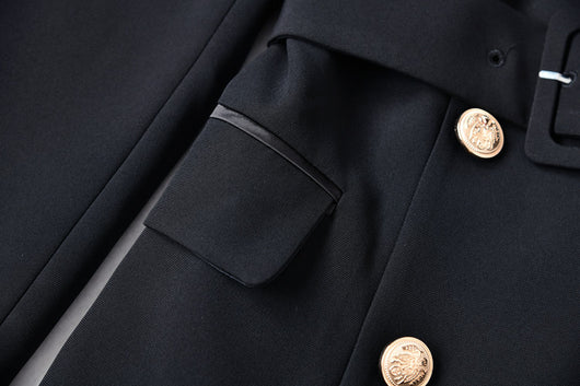 Vestido Ejecutivo Doble Botonadura con Cinturón Ajustado para Mujer - Image 25