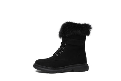 Botas de Invierno Británicas para Mujer con Forro de Conejo y Suela Gruesa - Image 7