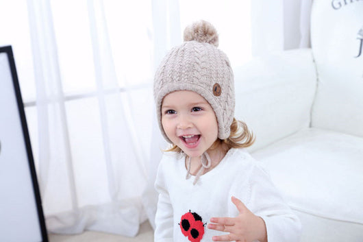 Gorro de Lana con Pompón Térmico Resistente al Viento