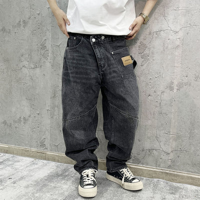 Pantalones Cargo Vaqueros Retro Lavado Pesado con Diseño de Bolsillos Oblicuos - Image 18