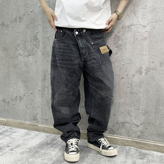 Pantalones Cargo Vaqueros Retro Lavado Pesado con Diseño de Bolsillos Oblicuos - Image 18