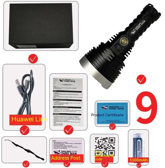 Linterna LED Recargable P90 Impermeable con Pantalla Digital - Potente Luz para Camping y Rescate - Image 6