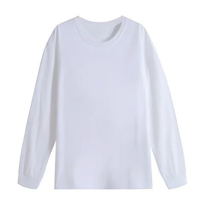 Blusa Larga Blanca Ajustada Estilo Coreano para Mujer - Algodón con Cordón - Image 8