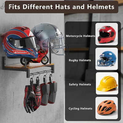 Soporte de Pared para Casco de Motocicleta en Acrílico y Madera - Image 3