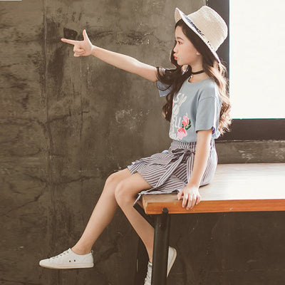 Conjunto de Falda y Blusa de Manga Corta para Niñas - Estilo Verano - Image 10