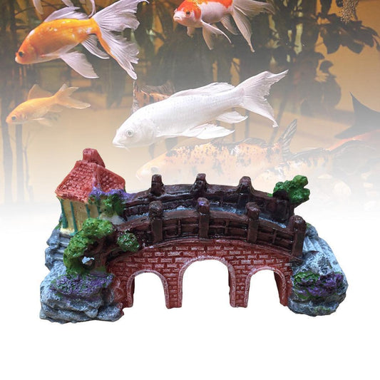 Decoración de Acuario con Puente Simulado y Rocas Paisajísticas