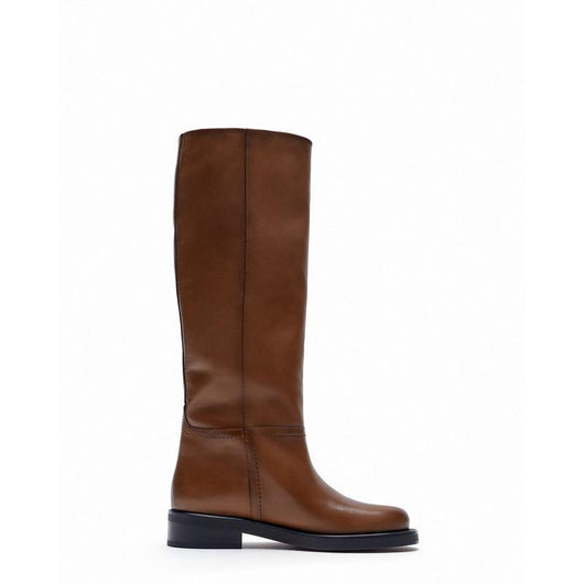 Botas Altas de Cuero Vacuno Vintage Marrón para Mujer - Image 12