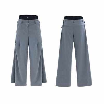 Pantalones Denim Crudo con Diseño de Rayas en Cintura y Costura Artesanal Unisex - Image 4