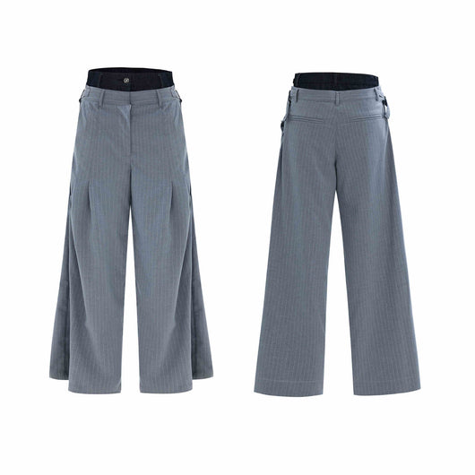 Pantalones Denim Crudo con Diseño de Rayas en Cintura y Costura Artesanal Unisex - Image 4