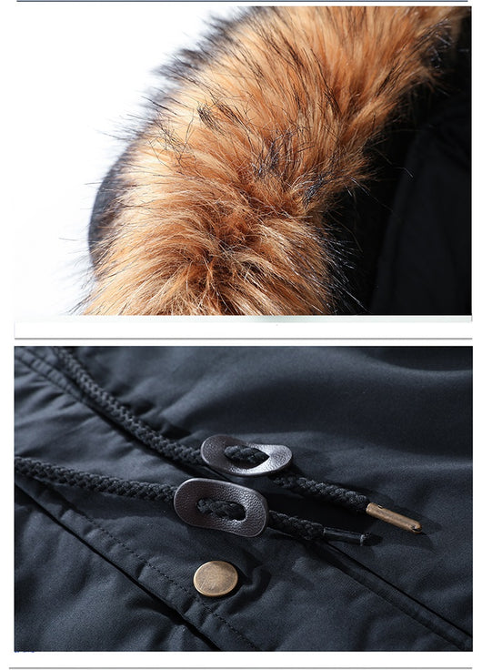 Abrigo de Algodón para Hombre con Cuello de Piel Sintética - Image 9