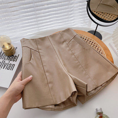Pantalón de Cuero PU Cintura Alta Pierna Ancha Estilo Minimalista - Image 11