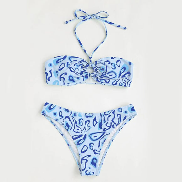 Bikini Bandeau Sexy con Abertura Frontal