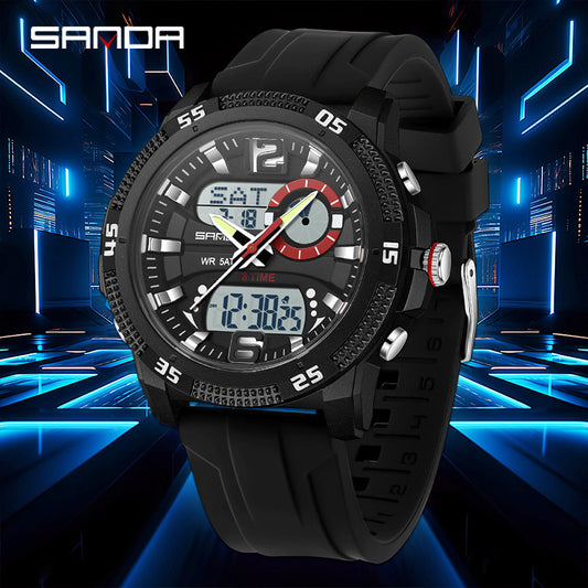 Reloj Deportivo Electrónico SANDA con Alarma y Luz Nocturna para Hombre - Image 2