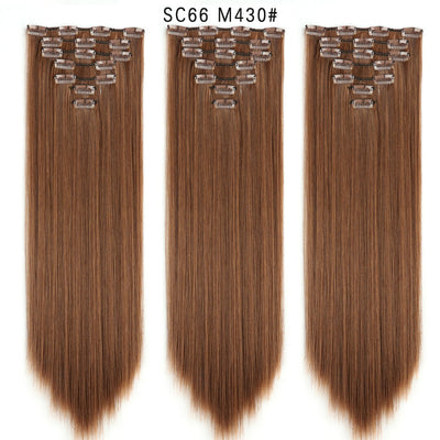 Set de Extensiones de Cabello con 16 Clips - Peluca de Fibra Sintética Premium - Image 45