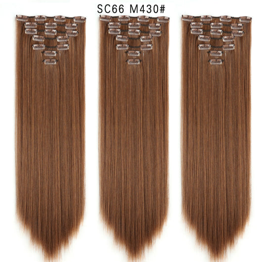 Set de Extensiones de Cabello con 16 Clips - Peluca de Fibra Sintética Premium - Image 45
