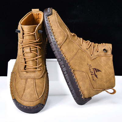 Botas Altas Retro de Cuero - Estilo Casual Urbano - Image 14