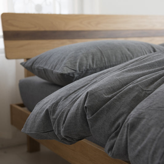 Sábana de Algodón Tejido Lavado - Diseño Liso para Dormitorio