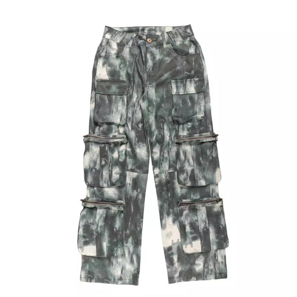 Pantalones Cargo Camuflaje Primavera con Múltiples Bolsillos - Diseño Street Loose Fit