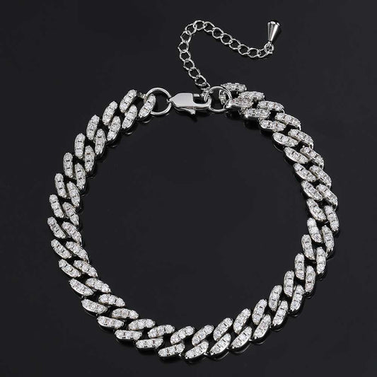 Pulsera Tobillera de Cadena Cubana 9mm con Broche Carácter Japonés - Image 2