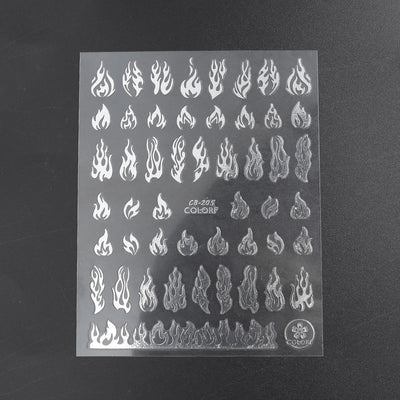 Calcomanías de Uñas Flame Series Oro, Plata y Bicolor - Image 2