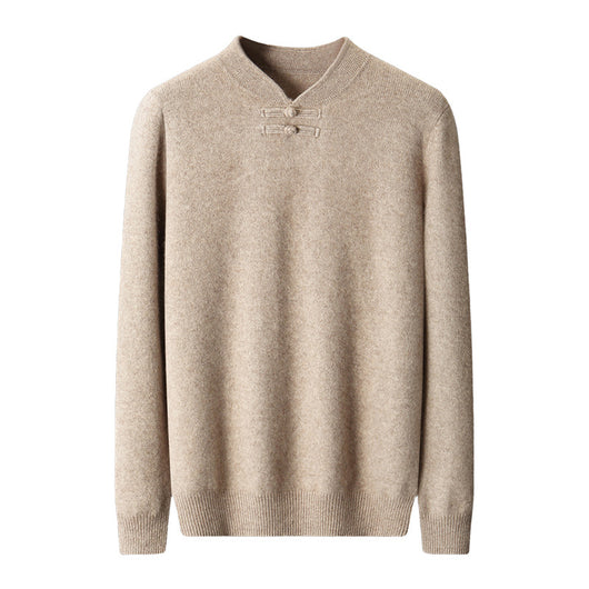 Suéter de Lana Pura con Cuello Alto Vintage para Hombre - Image 5