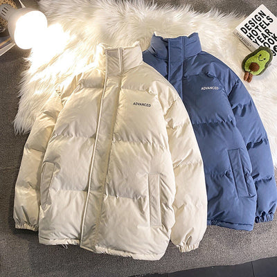 Abrigo Acolchado Estilo Hong Kong con Forro Polar - Chaqueta Suelta de Algodón