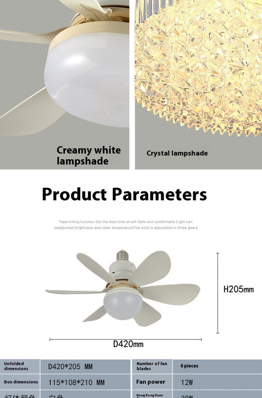 Ventilador de Techo con Luz LED Silencioso para Dormitorio y Sala - Image 13