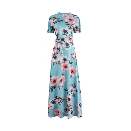 Vestido Amplio Estampado Floral Estilo Europeo Manga Corta para Mujer - Image 10