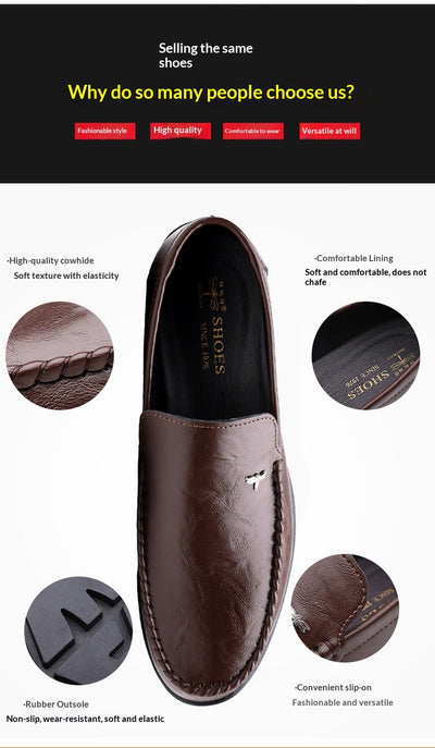 Zapatos Casuales de Cuero Transpirable para Hombre con Suela Suave - Image 9