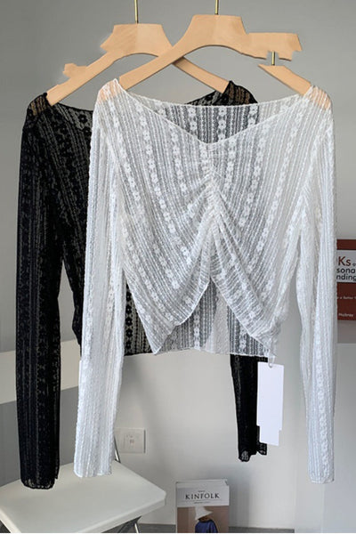Blusa de Encaje Protección Solar - Manga Larga Fresca para Verano - Image 2