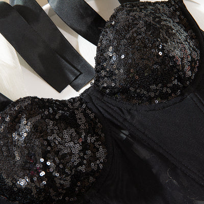 Corset Sensual con Tirantes Lentejuelas y Anillo de Acero - Image 20