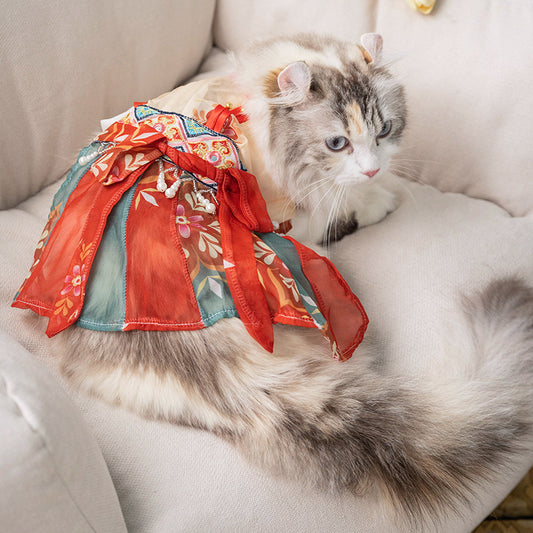 Falda Princesa Hanfu para Gatos - Protección Anticaída de Pelo - Image 2