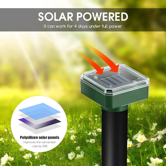 Repelente Solar Ultrasónico para Roedores con Iluminación de Patio