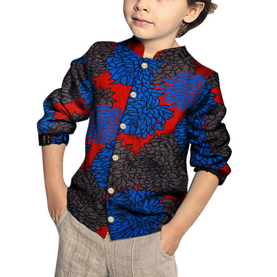 Camisa de Algodón para Niño con Estampado y Patchwork Moderno - Image 7